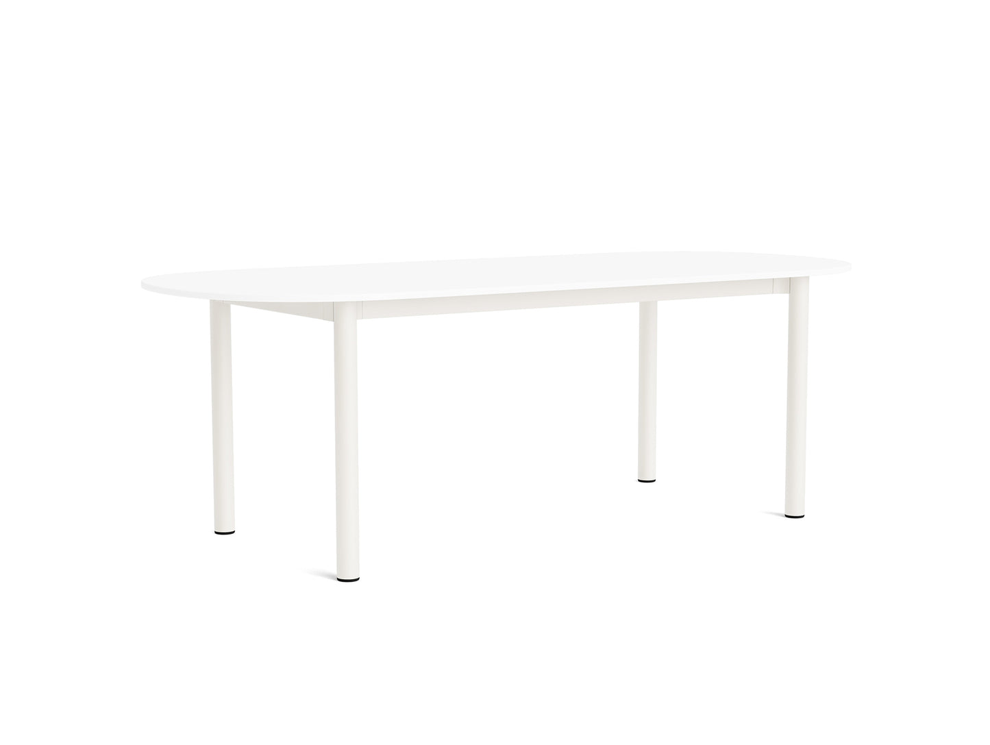 Annex Table Oblong by HAY - L220 cm / White Laminate Top / Cream White Aluminium Legs