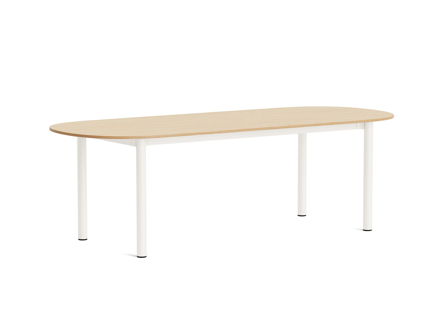 Annex Table Oblong by HAY - L240 cm / Oak Veneer Tabletop / Cream White Aluminium Legs