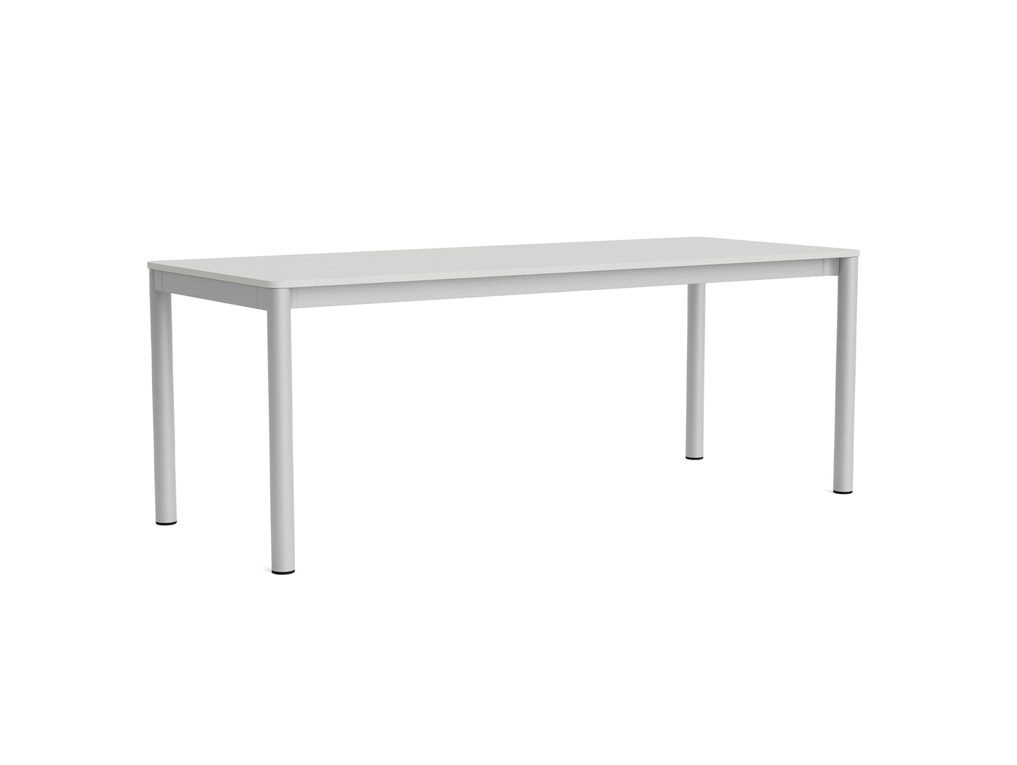 Annex Table Flush by HAY - L200 cm / Cloud Grey Linoleum Top / Anodised Aluminium Legs