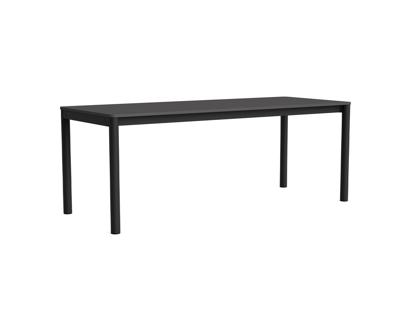 Annex Table Flush by HAY - L200 cm / Dark Grey Linoleum Top / Charcoal Aluminium Legs