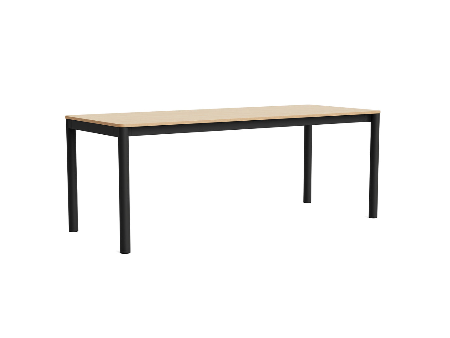 Annex Table Flush by HAY - L200 cm / Oak Veneer Tabletop / Charcoal Aluminium Legs