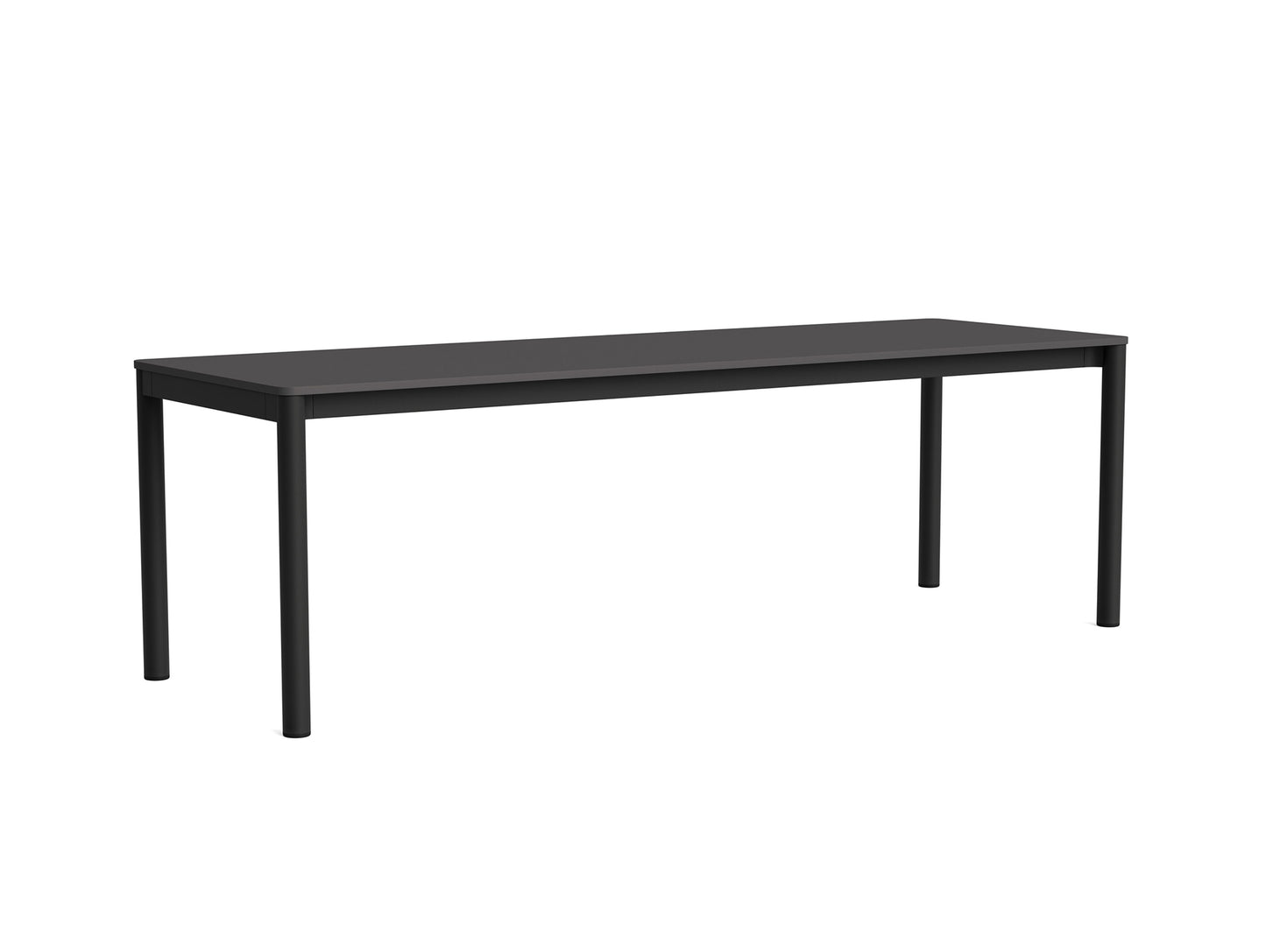 Annex Table Flush by HAY - L240 cm / Dark Grey Linoleum Top / Charcoal Aluminium Legs