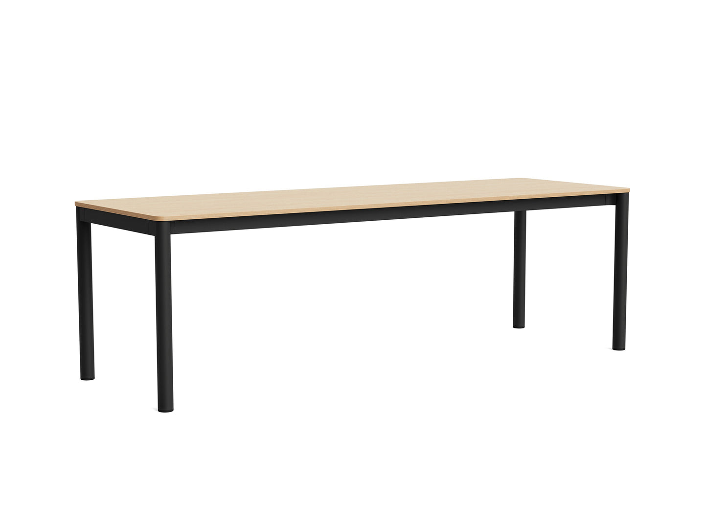 Annex Table Flush by HAY - L240 cm / Oak Veneer Tabletop / Charcoal Aluminium Legs