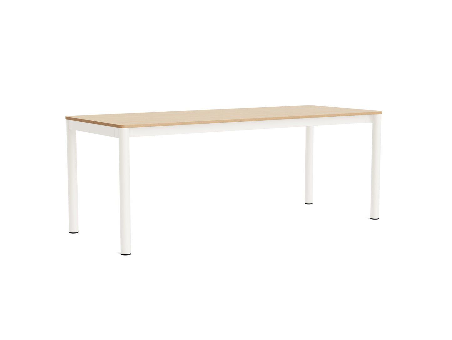 Annex Table Flush by HAY - L200 cm / Oak Veneer Tabletop / Cream White Aluminium Legs