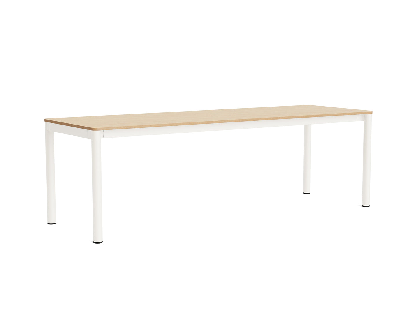 Annex Table Flush by HAY - L240 cm / Oak Veneer Tabletop / Cream White Aluminium Legs