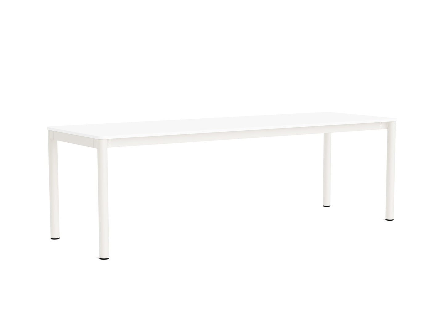 Annex Table Flush by HAY - L240 cm / White Laminate Top / Cream White Aluminium Legs