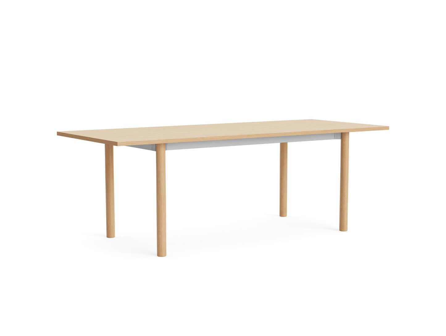 Annex Table Overhang by HAY - L220 cm / Oak Veneer Tabletop / Solid Oak Legs / Anodised Aluminium Apron