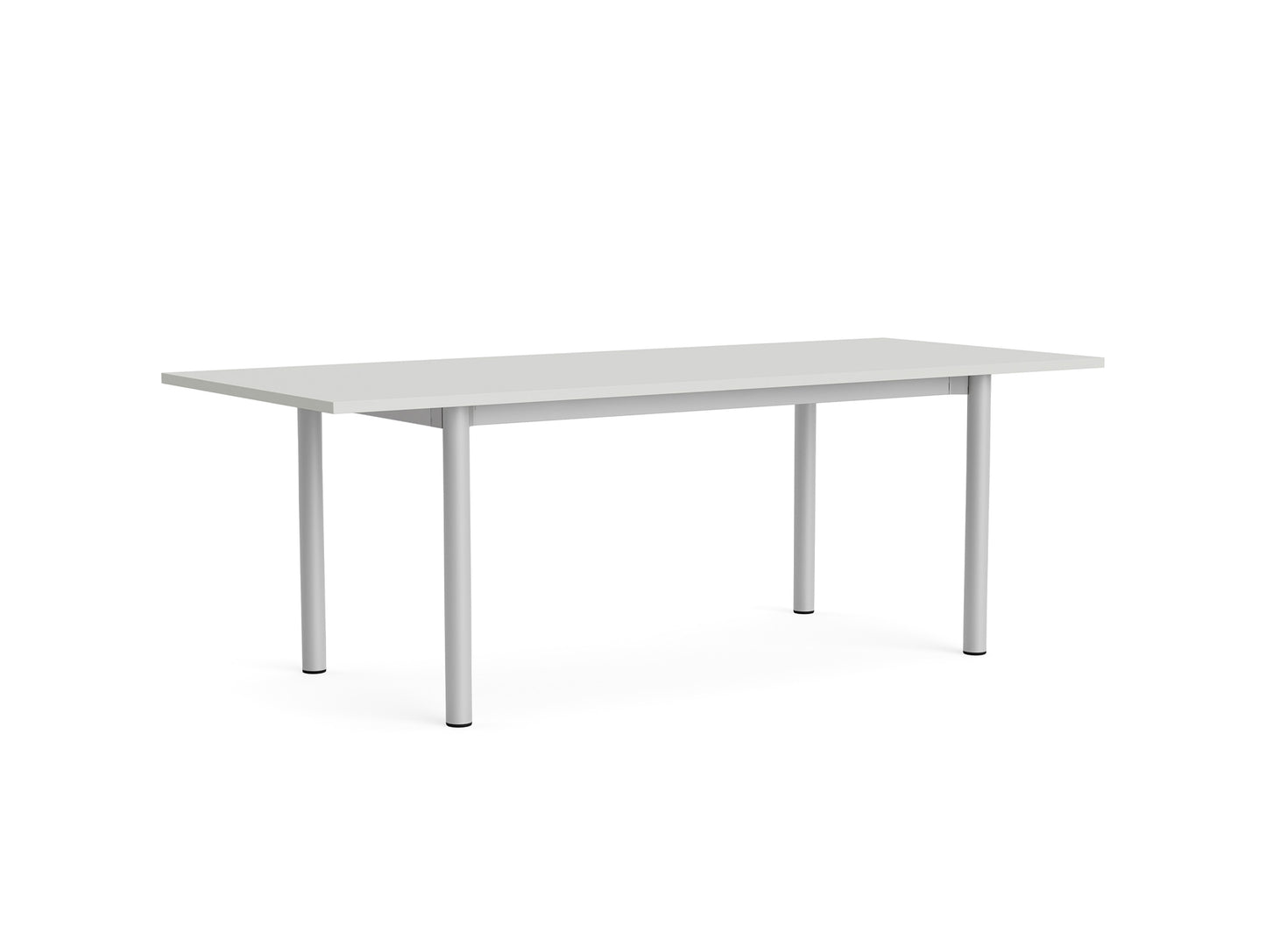 Annex Table Overhang by HAY - L220 cm / Cloud Grey Linoleum Top / Anodised Aluminium Legs