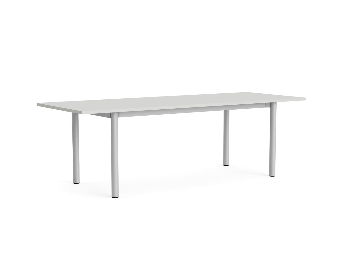 Annex Table Overhang by HAY - L240 cm / Cloud Grey Linoleum Top / Anodised Aluminium Legs