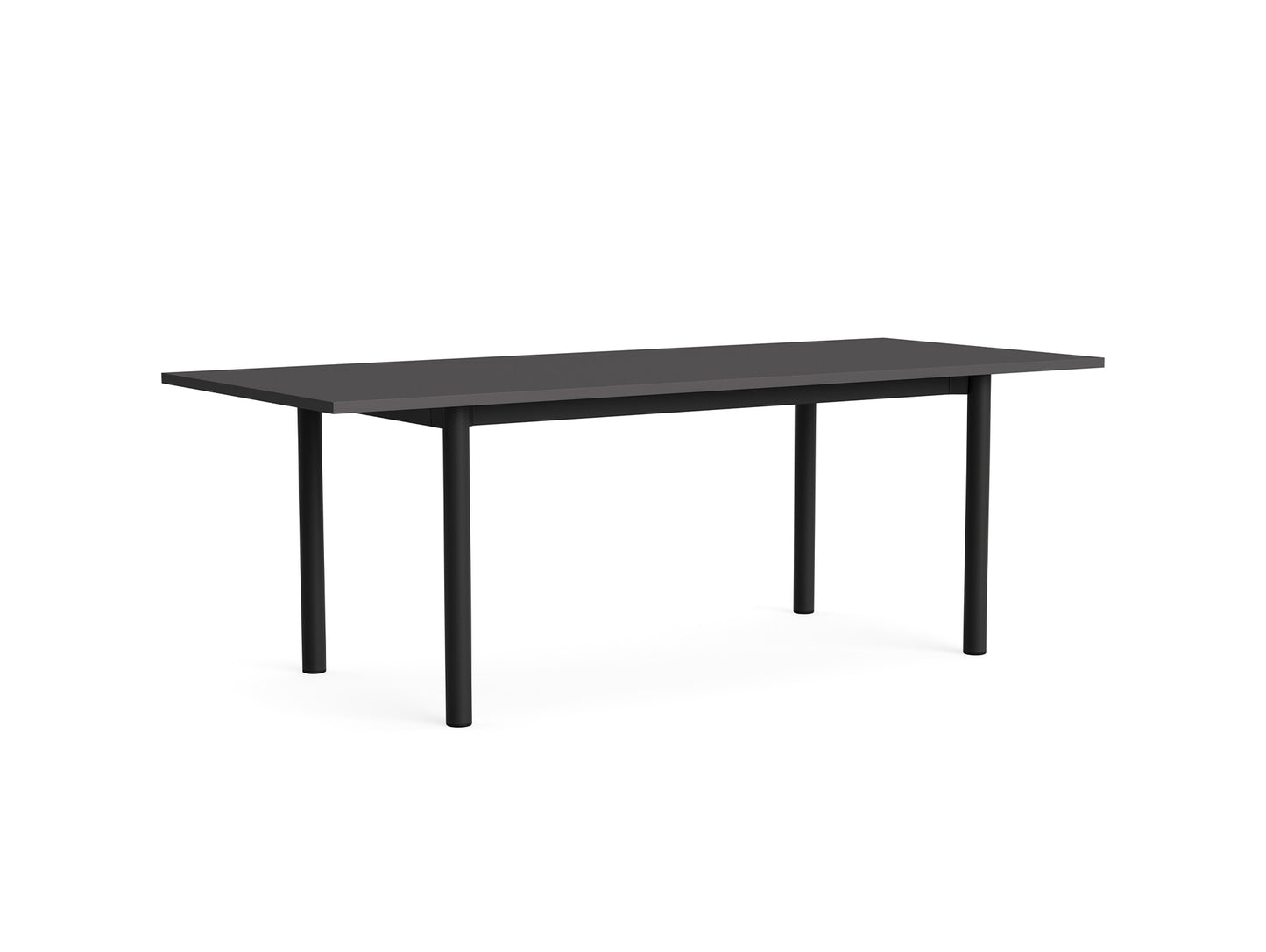 Annex Table Overhang by HAY - L220 cm / Dark Grey Linoleum Top / Charcoal Aluminium Legs