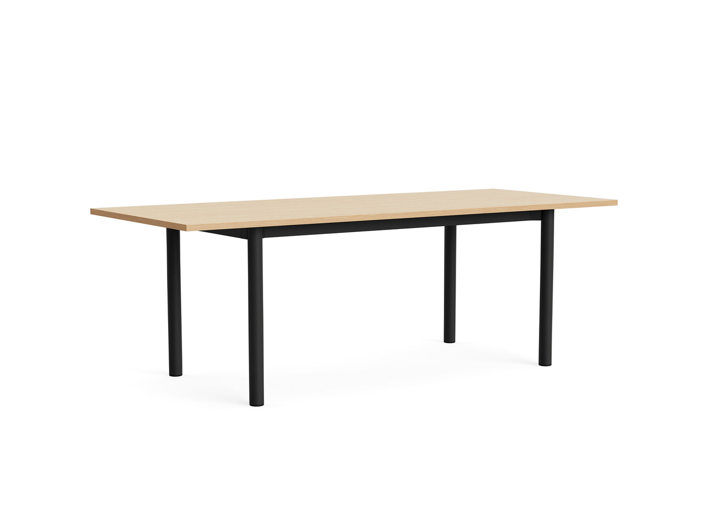 Annex Table Overhang by HAY - L220 cm / Oak Veneer Tabletop / Charcoal Aluminium Legs