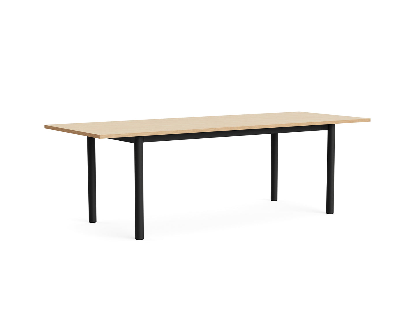 Annex Table Overhang by HAY - L240 cm / Oak Veneer Tabletop / Charcoal Aluminium Legs