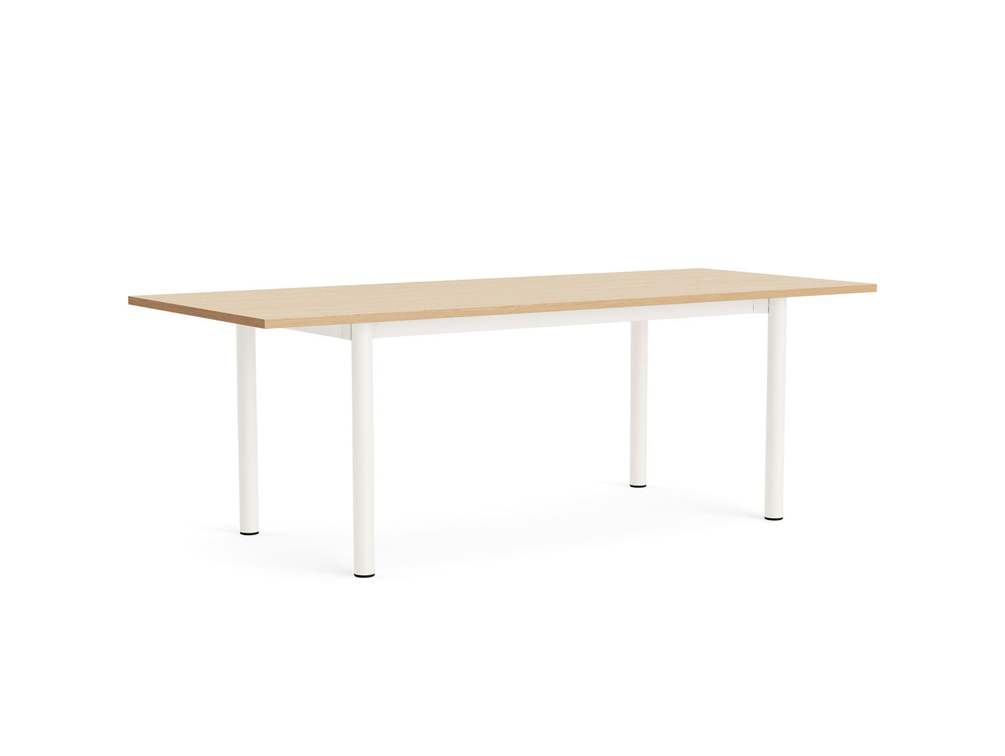 Annex Table Overhang by HAY - L220 cm / Oak Veneer Tabletop / Cream White Aluminium Legs
