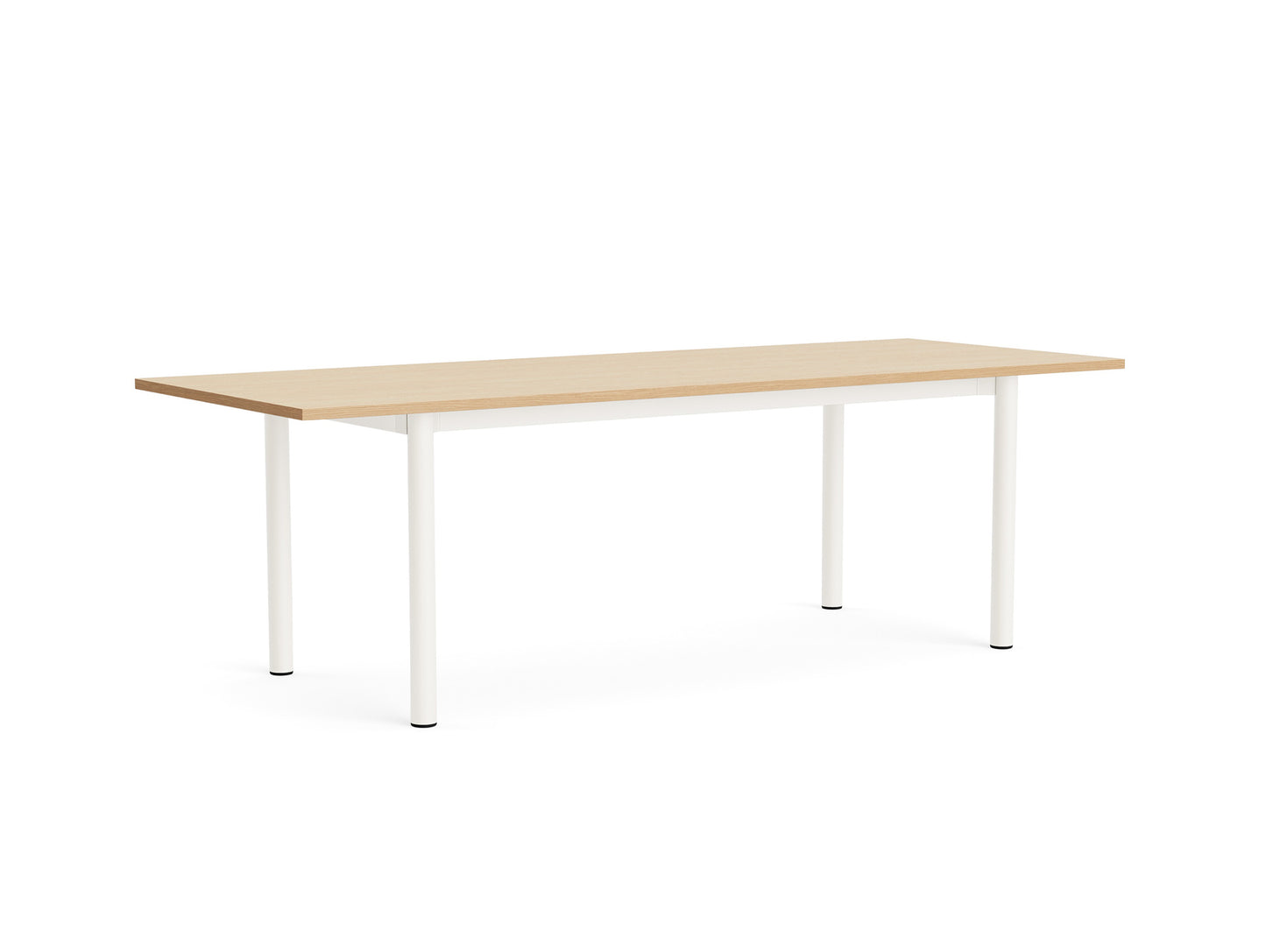 Annex Table Overhang by HAY - L240 cm / Oak Veneer Tabletop / Cream White Aluminium Legs