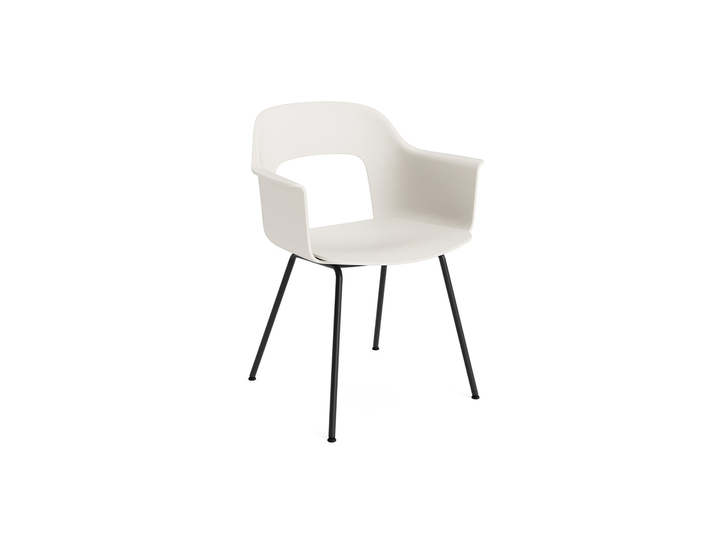 Layout Armchair 211 Metal Base by HAY - Black Steel Base / Cream White