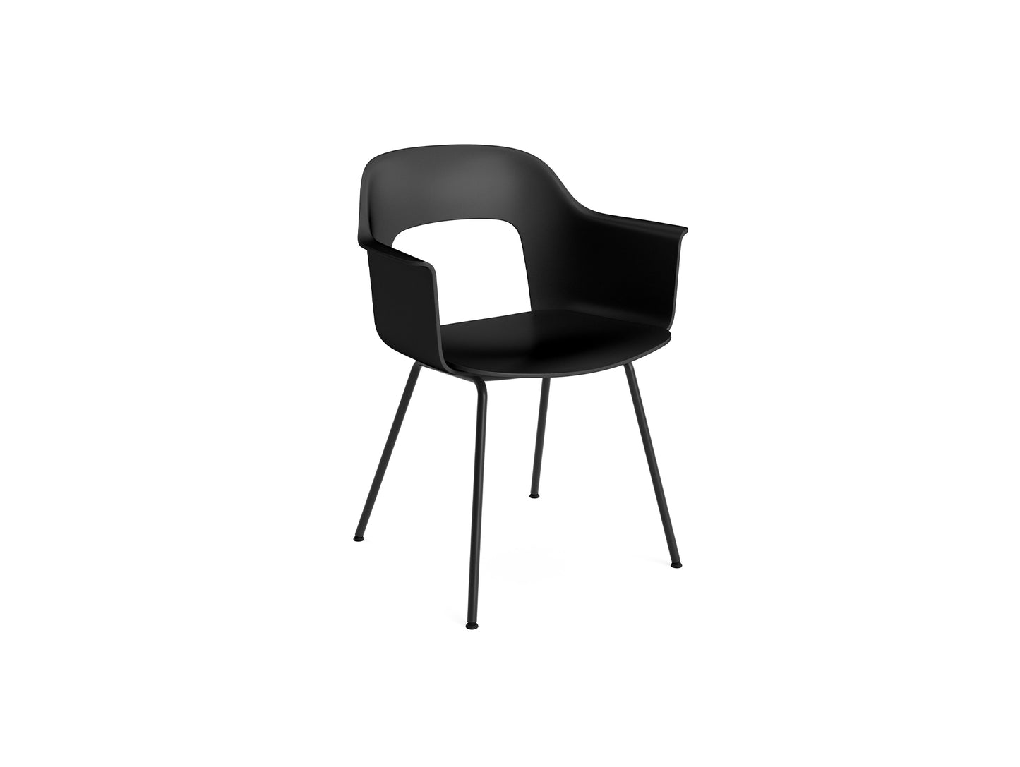 Layout Armchair 211 Metal Base by HAY - Black Steel Base / Black