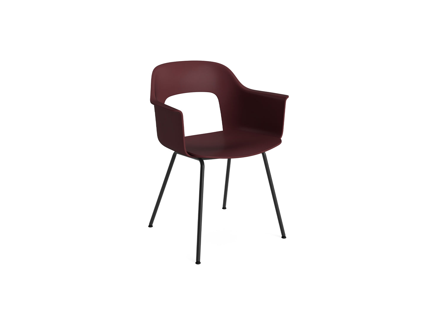 Layout Armchair 211 Metal Base by HAY - Black Steel Base / Bordeaux