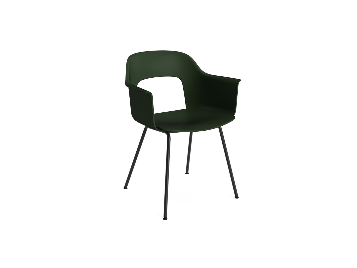 Layout Armchair 211 Metal Base by HAY - Black Steel Base / Bottle Green