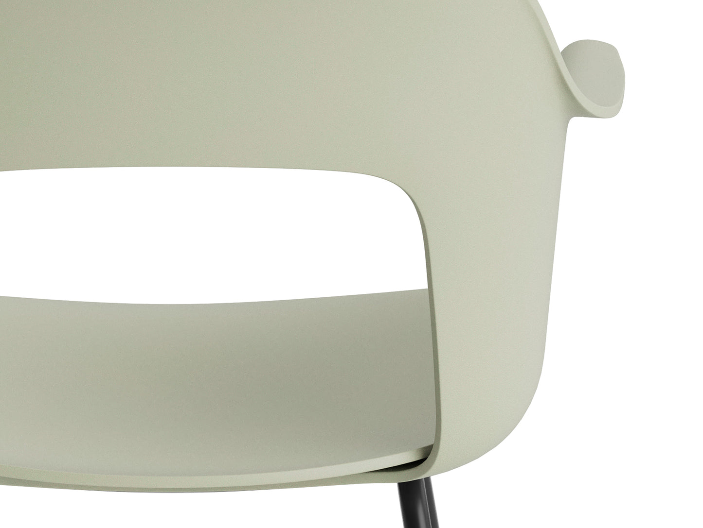 Layout Armchair 211 Metal Base by HAY - Black Steel Base / Pastel Green