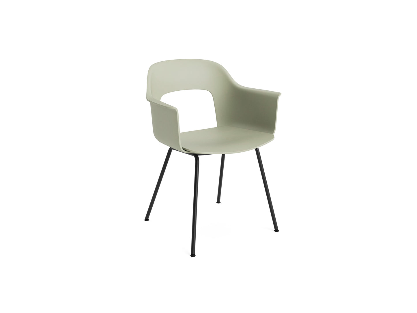 Layout Armchair 211 Metal Base by HAY - Black Steel Base / Pastel Green