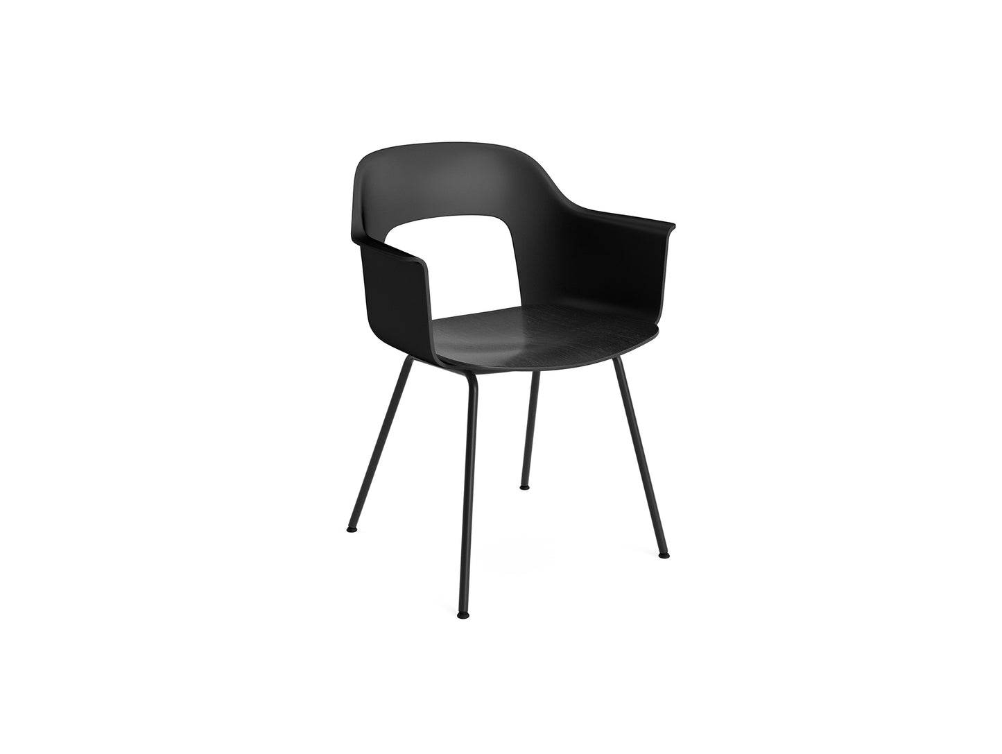 Layout Armchair 211 Metal Base by HAY - Black Steel Base / Black / Black Oak