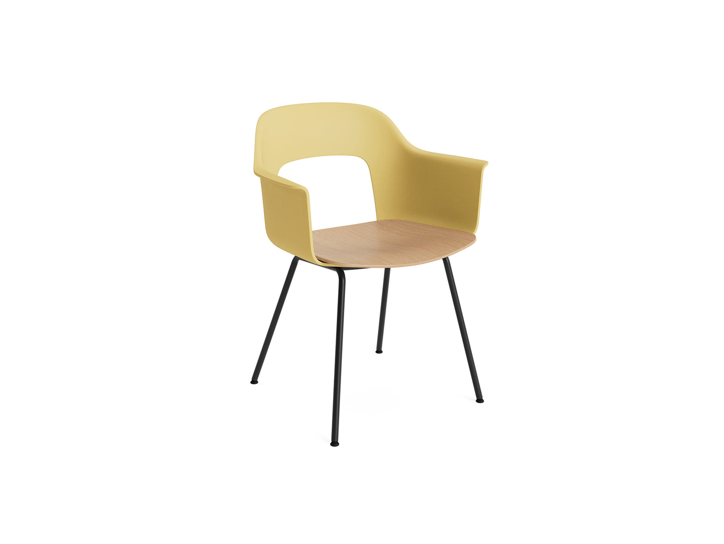 Layout Armchair 211 Metal Base by HAY - Black Steel Base / Biscotti / Oak
