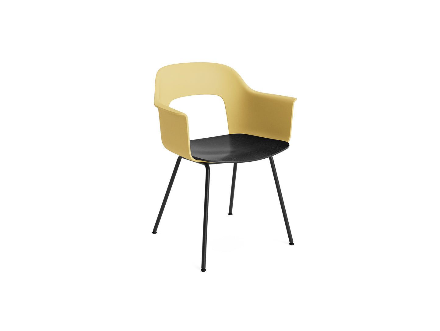 Layout Armchair 211 Metal Base by HAY - Black Steel Base / Biscotti / Black Oak