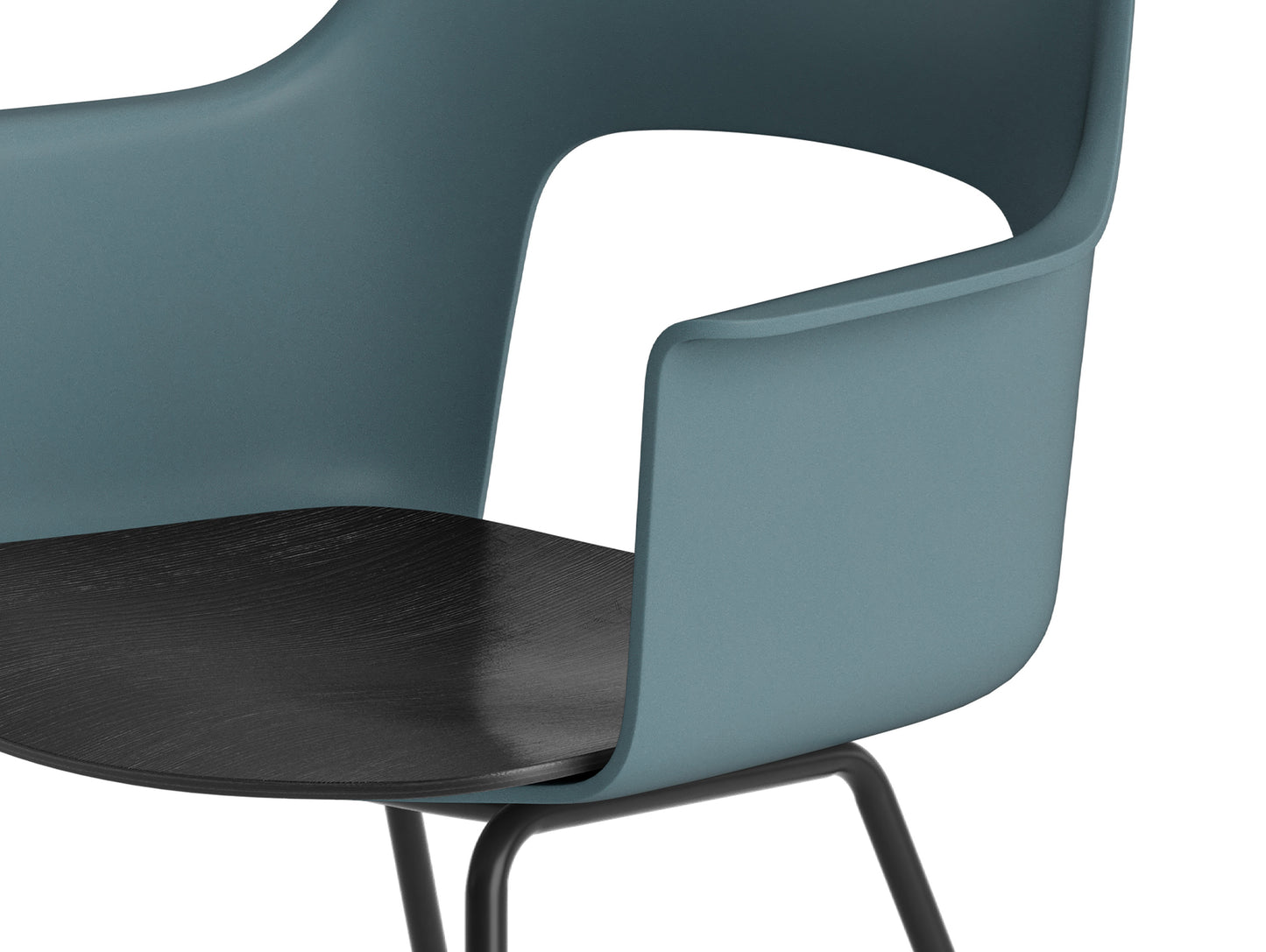 Layout Armchair 211 Metal Base by HAY - Black Steel Base / Ocean / Black Oak