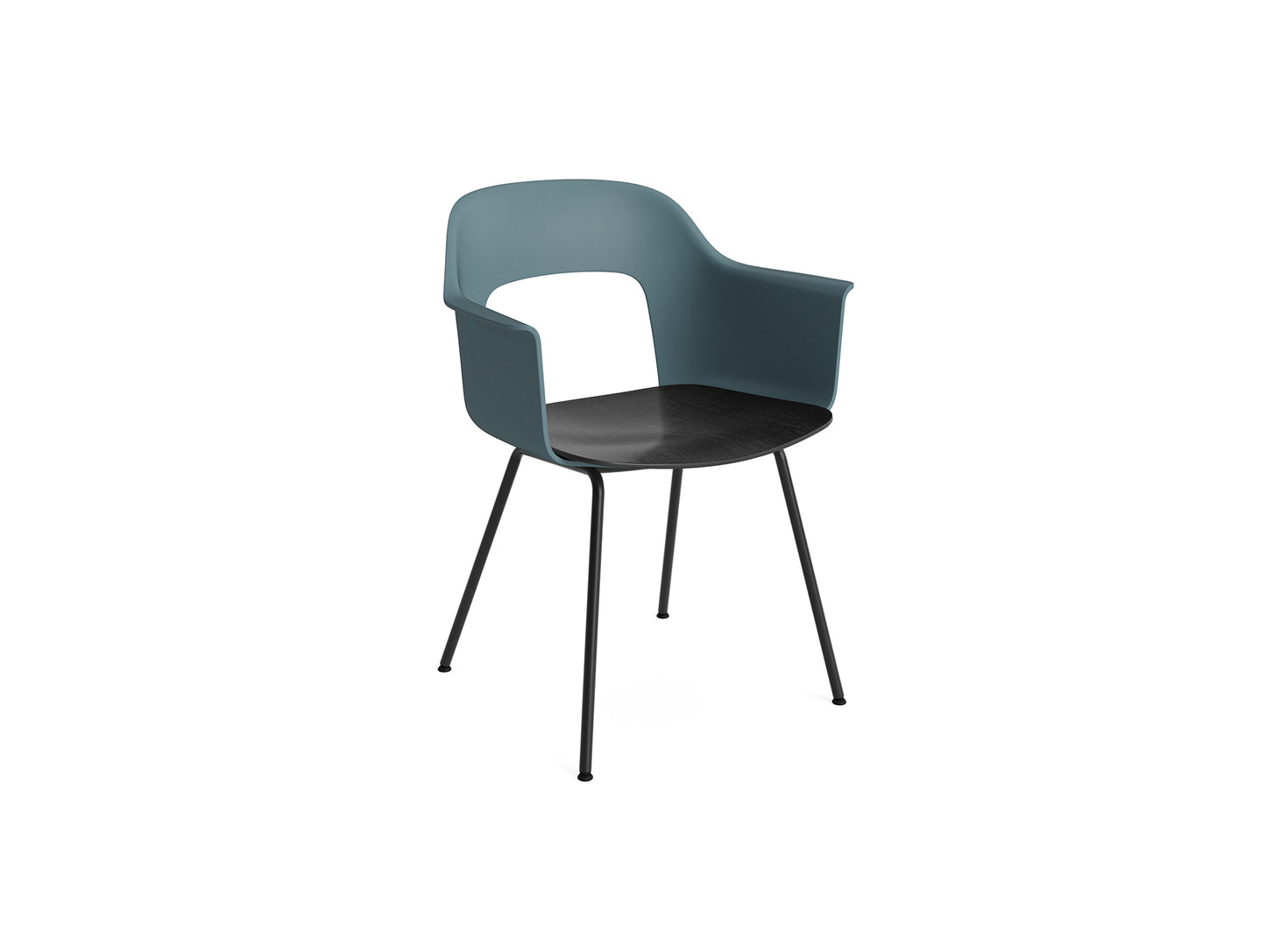 Layout Armchair 211 Metal Base by HAY - Black Steel Base / Ocean / Black Oak
