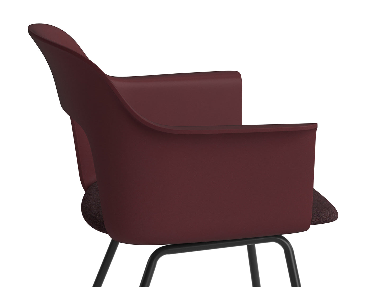 Layout Armchair Upholstered 213 Metal Base by HAY - Black Steel Base / Bordeaux / Remix 3 373