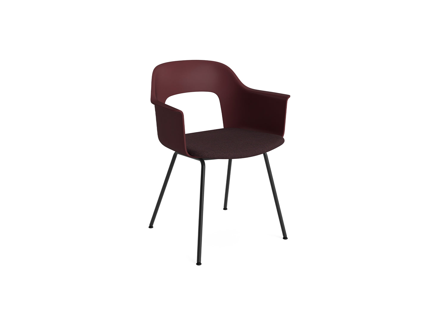 Layout Armchair Upholstered 213 Metal Base by HAY - Black Steel Base / Bordeaux / Remix 3 373