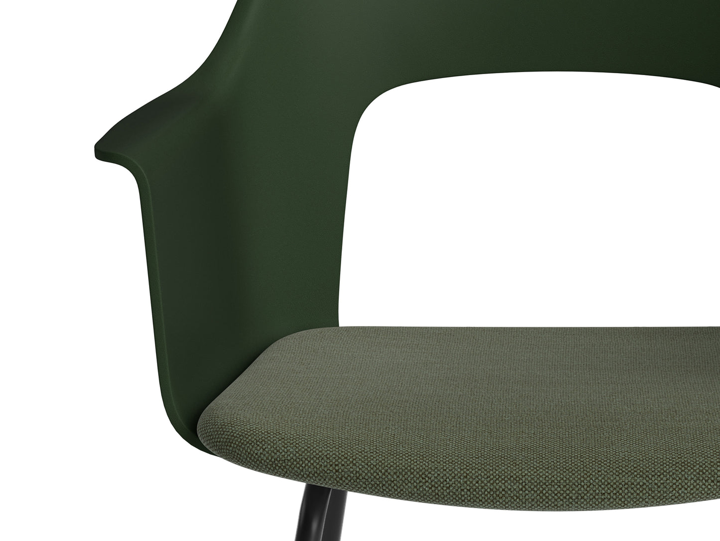 Layout Armchair Upholstered 213 Metal Base by HAY - Black Steel Base / Bottle Green / Mode 072