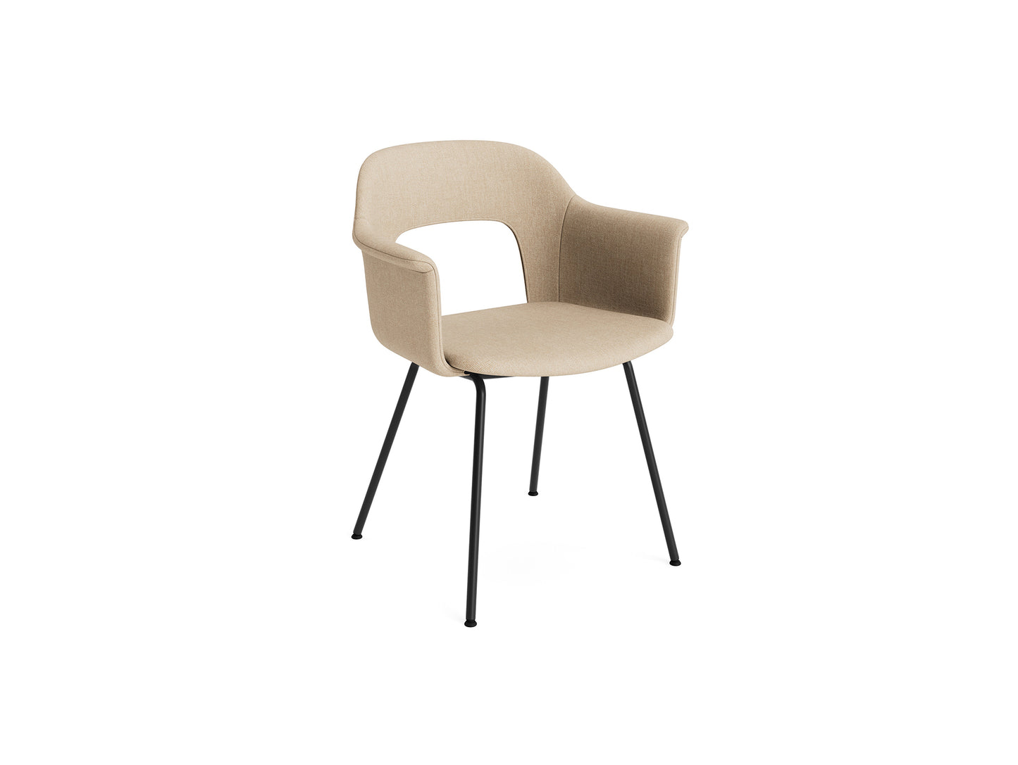 Layout Armchair Upholstered 214 Metal Base by HAY - Black Steel Base / Metaphor 035