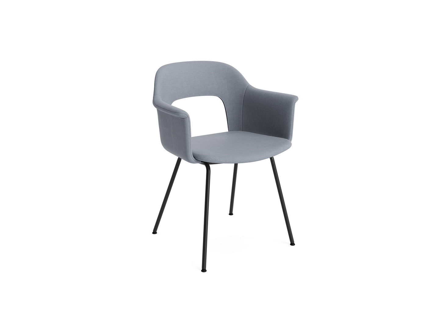 Layout Armchair Upholstered 214 Metal Base by HAY - Black Steel Base / Naveli 143