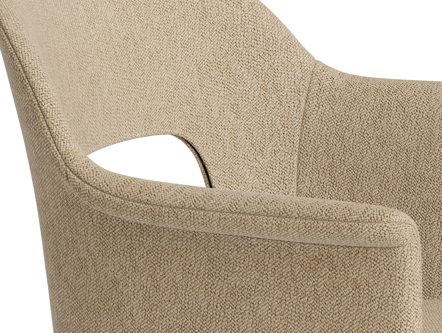 Layout Armchair Upholstered 214 Metal Base by HAY - Black Steel Base / Turf Sand