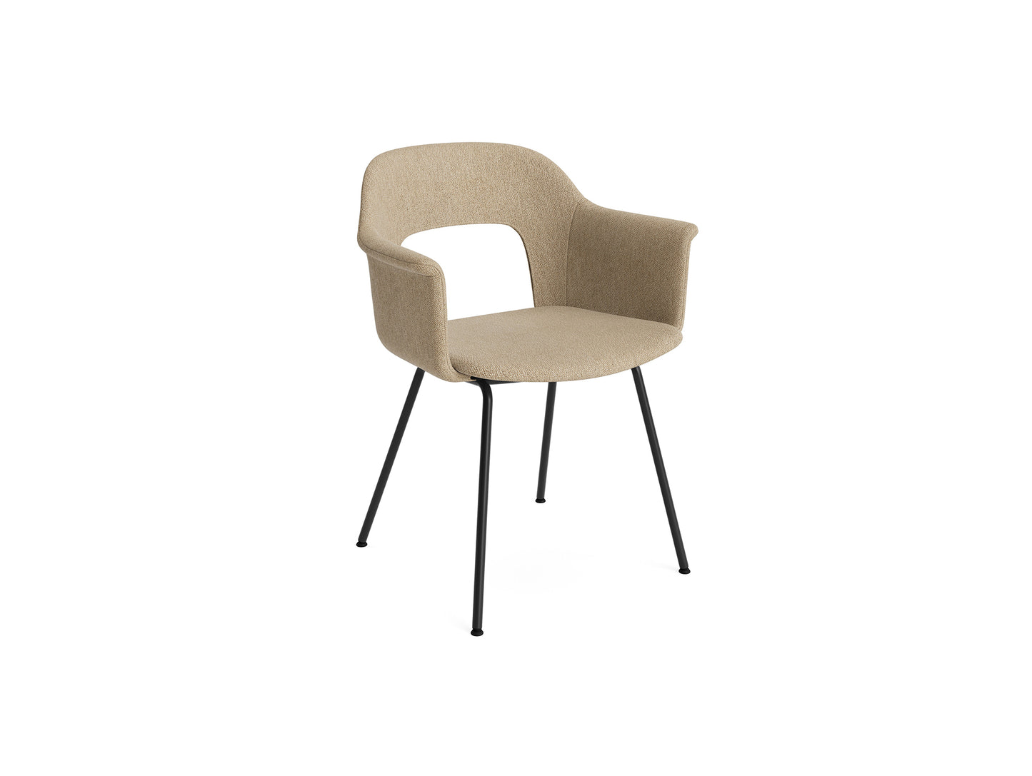 Layout Armchair Upholstered 214 Metal Base by HAY - Black Steel Base / Turf Sand