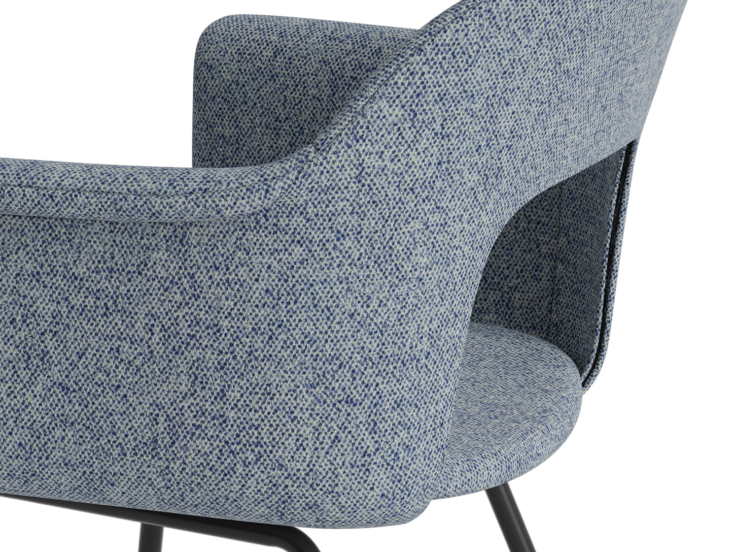 Layout Armchair Upholstered 214 Metal Base by HAY - Black Steel Base / Vanir 733