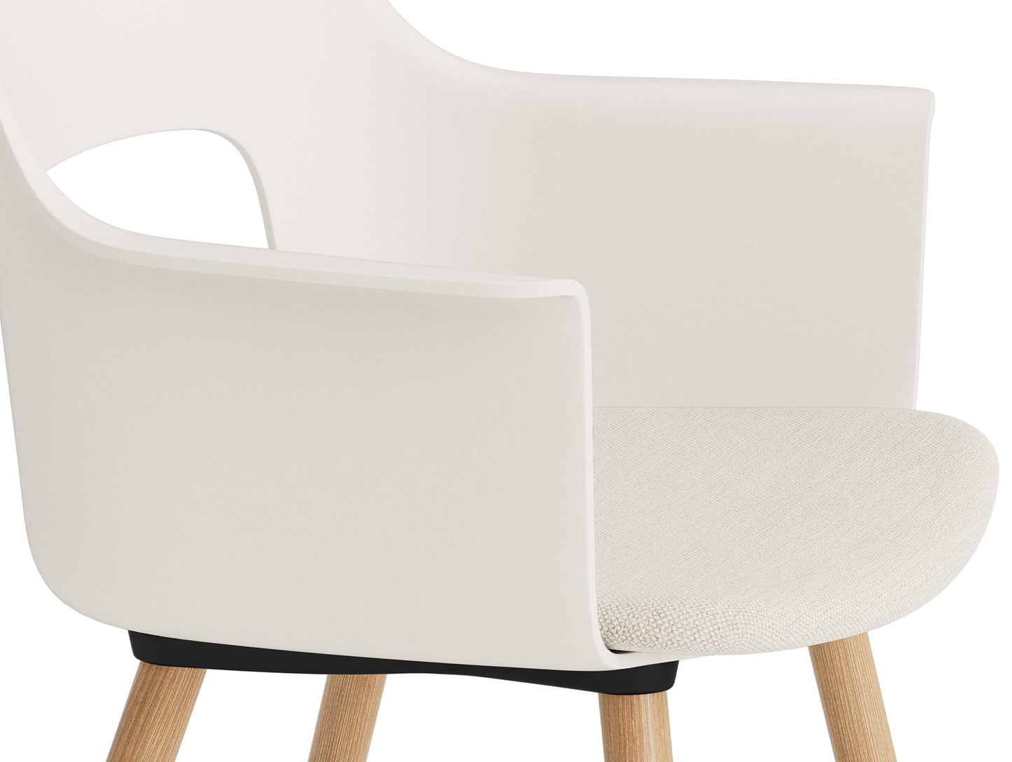 Layout Armchair 223 by HAY - Lacquered Oak Base / Cream White Shell / Mode 011