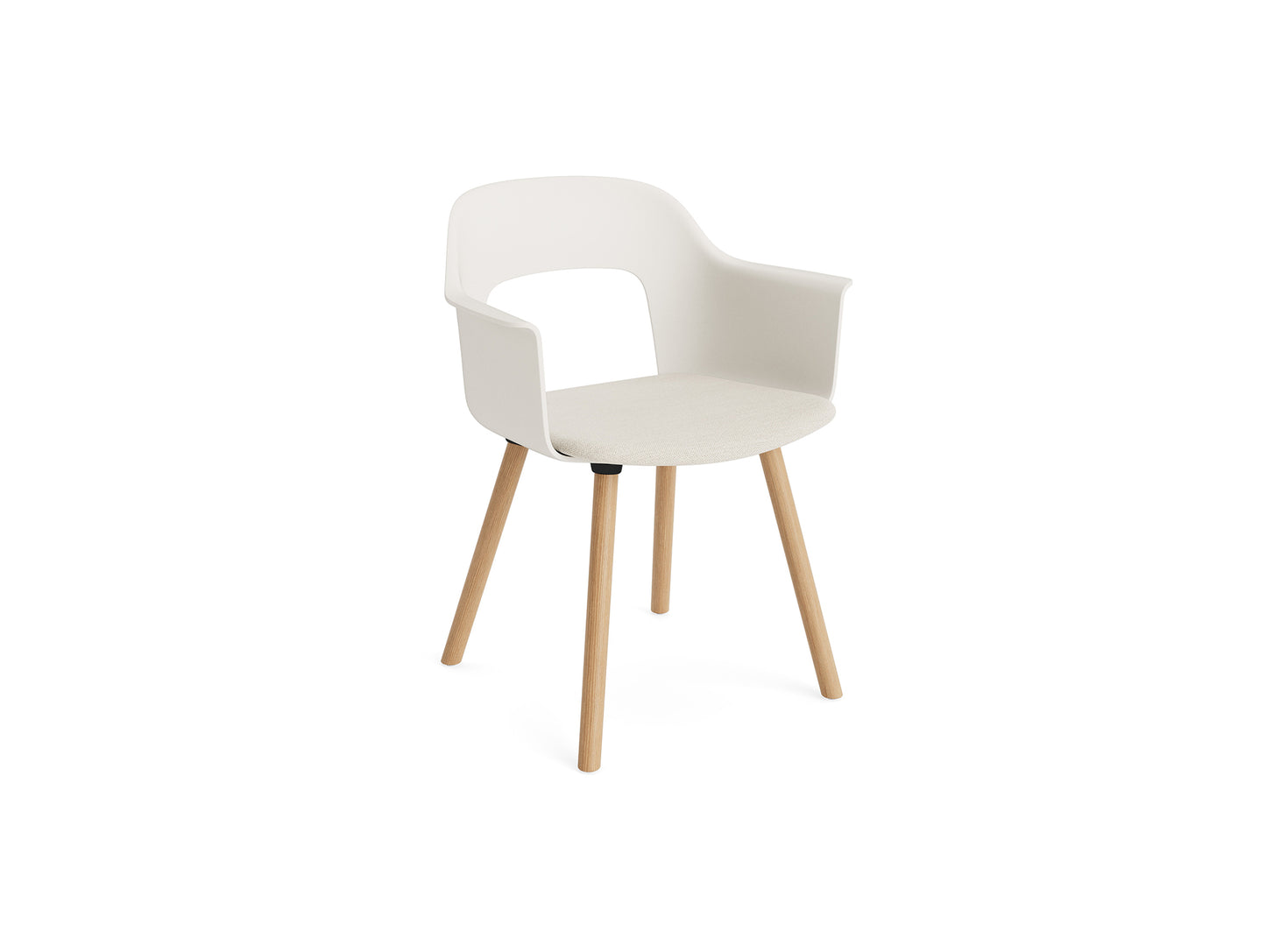 Layout Armchair 223 by HAY - Lacquered Oak Base / Cream White Shell / Mode 011