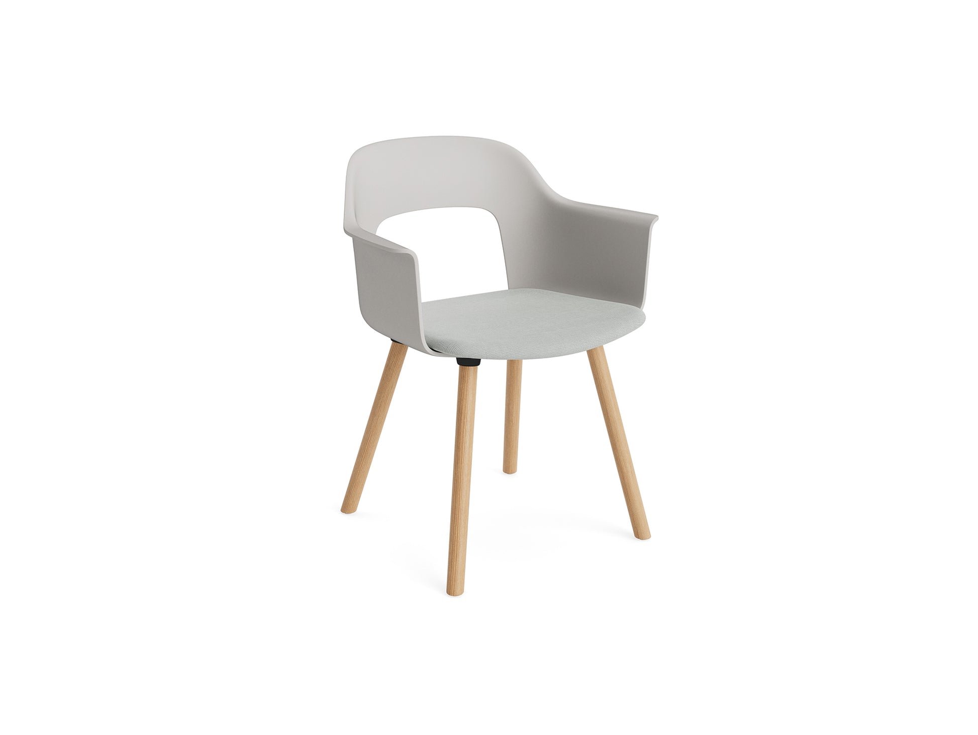 Layout Armchair 223 by HAY - Lacquered Oak Base /  Sky Grey Shell / Naveli 113