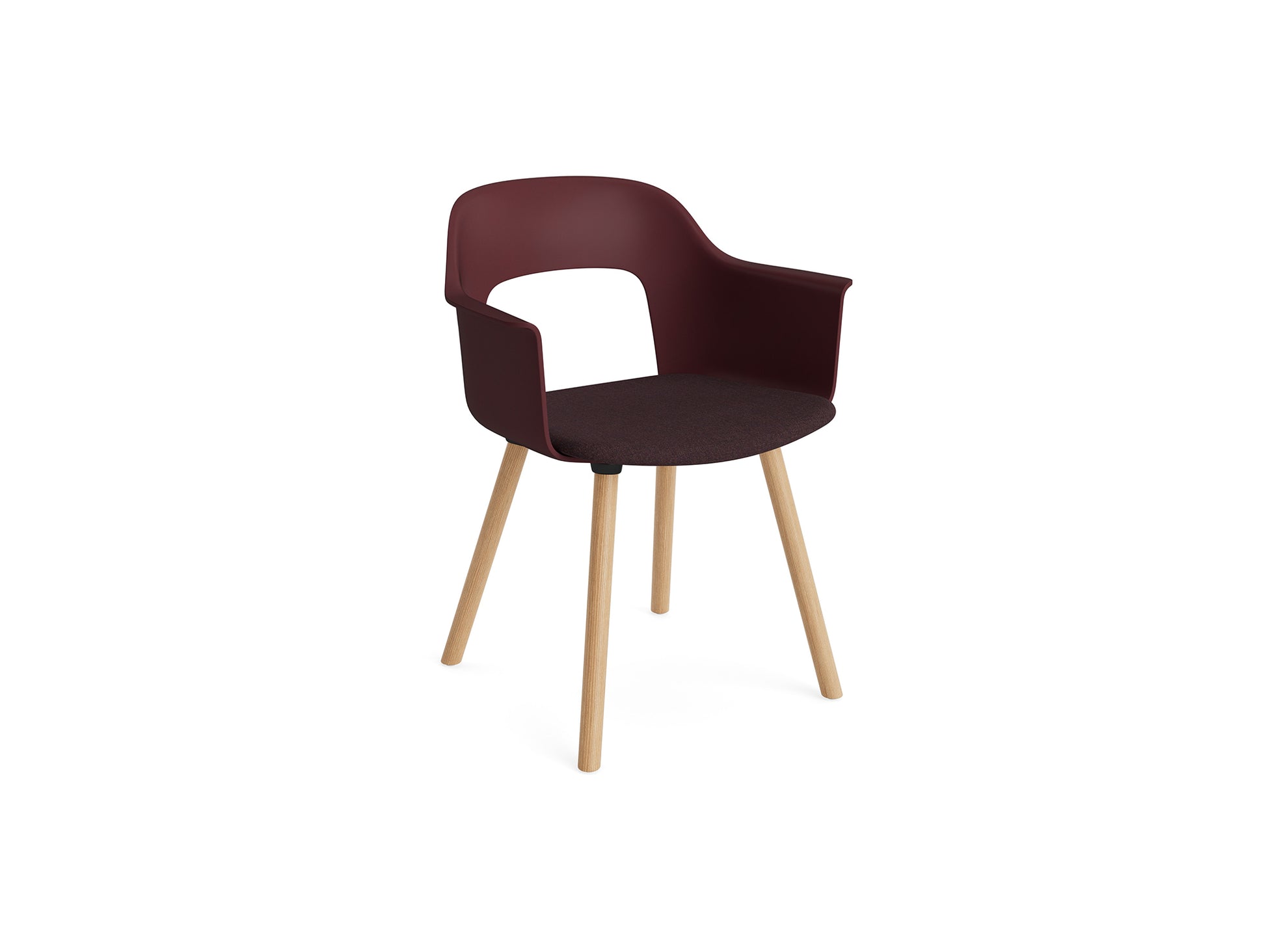 Layout Armchair 223 by HAY - Lacquered Oak Base /  Bordeaux Shell / Remix 3 373