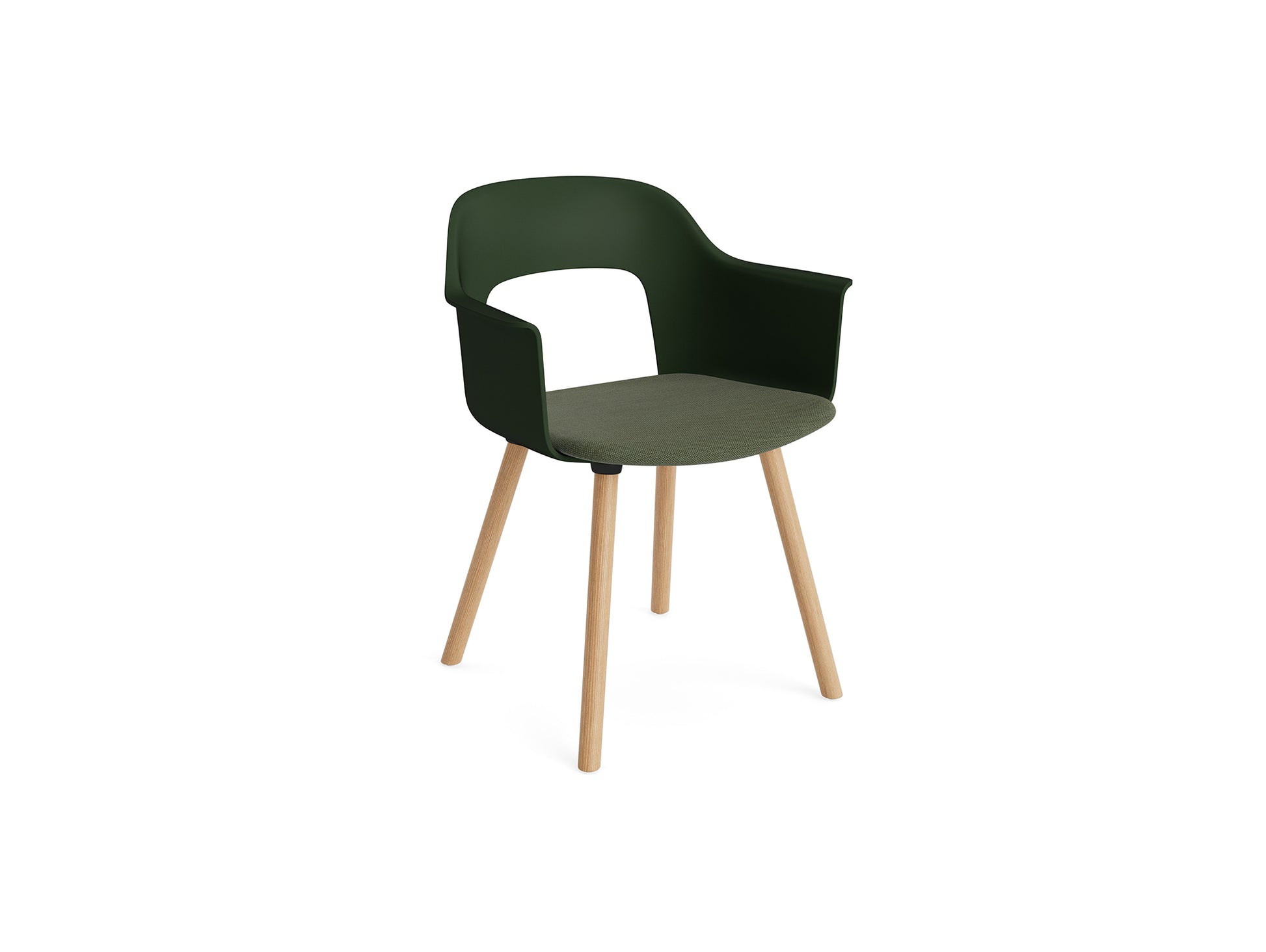 Layout Armchair 223 by HAY - Lacquered Oak Base /  Bottle Green Shell / Mode 072