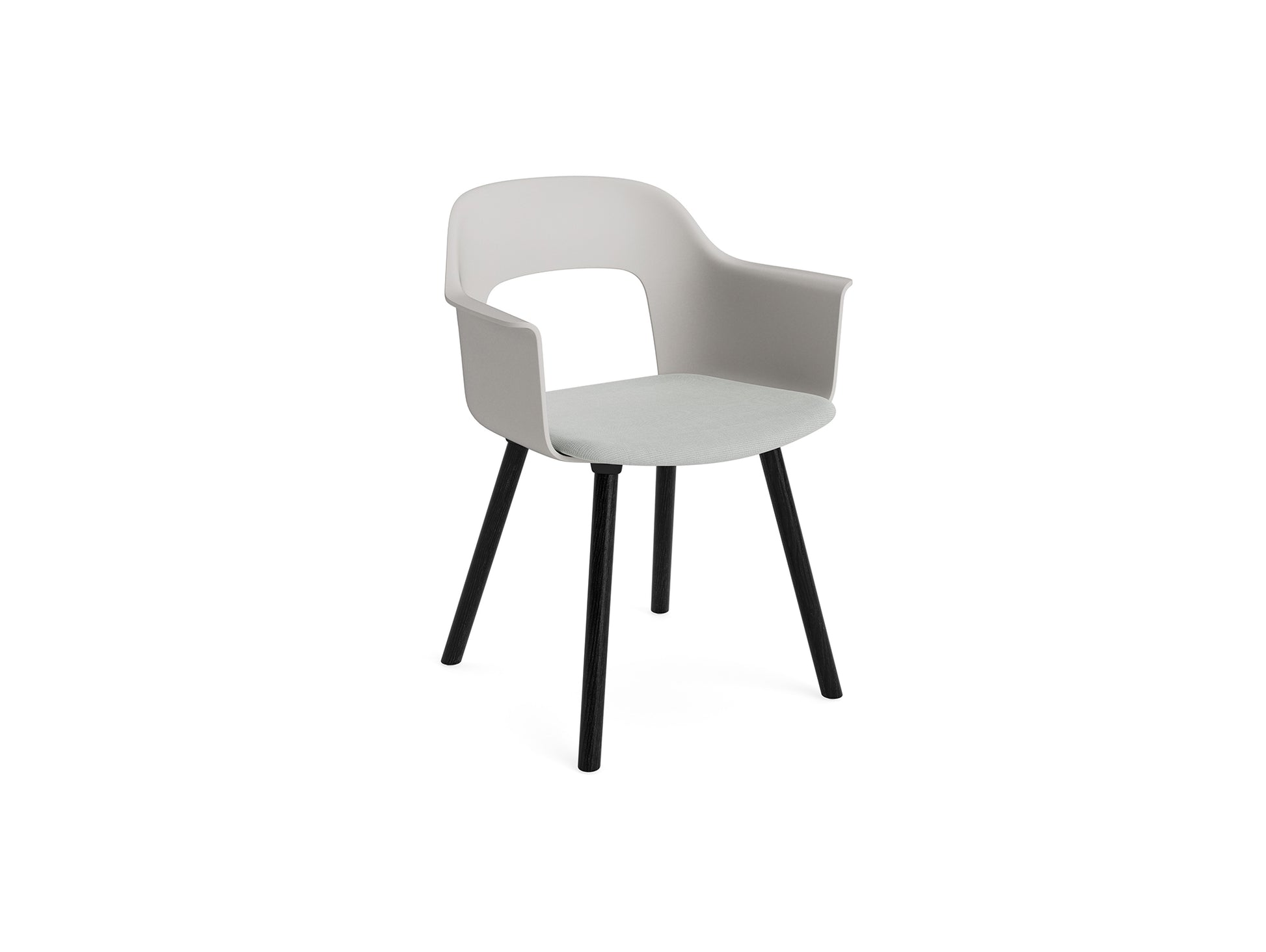 Layout Armchair 223 by HAY - Black Lacquered Oak Base / Sky Grey Shell / Naveli 113