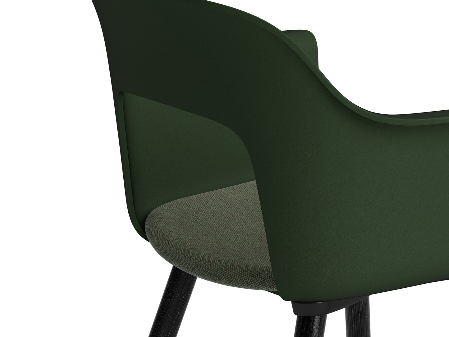Layout Armchair 223 by HAY - Black Lacquered Oak Base / Bottle Green Shell / Mode 072