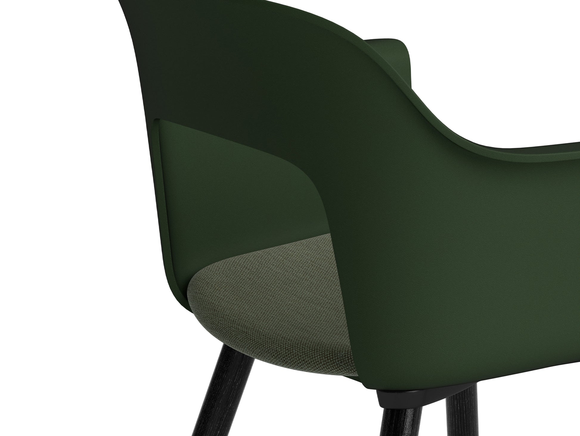Layout Armchair 223 by HAY - Black Lacquered Oak Base /  Bottle Green Shell / Mode 072