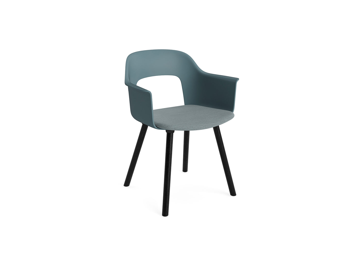 Layout Armchair 223 by HAY - Black Lacquered Oak Base / Ocean Shell / Mode 045