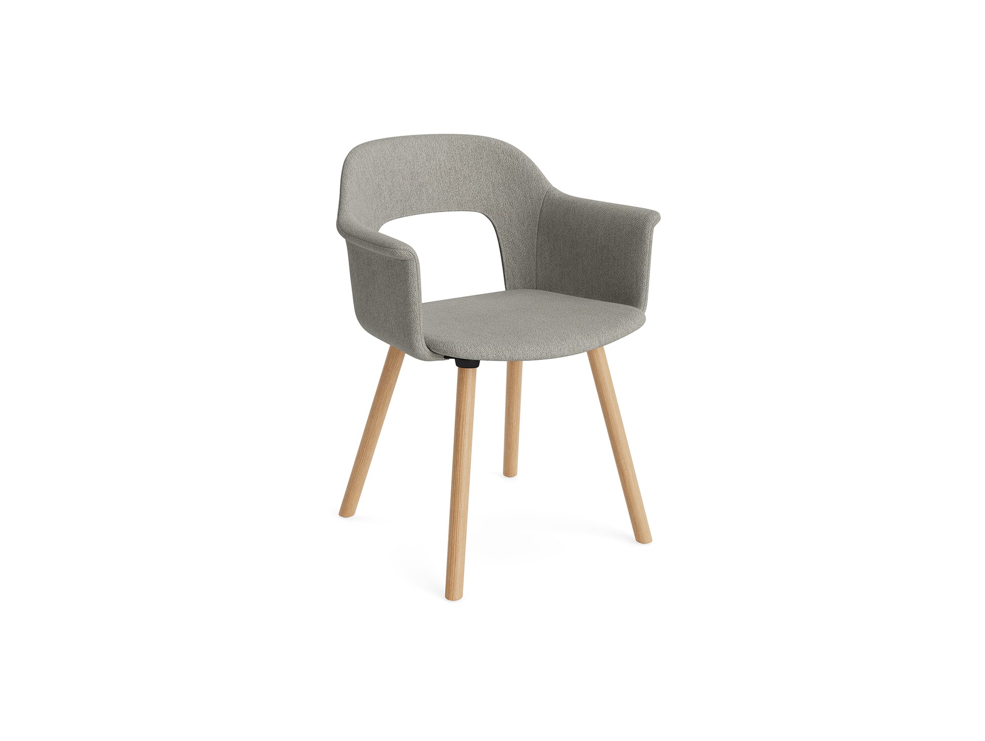 Layout Armchair 224 by HAY - Lacquered Oak Base / Turf Light Grey