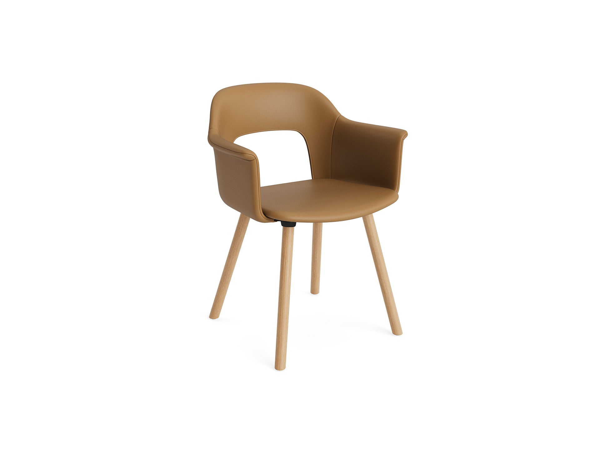 Layout Armchair 224 by HAY - Lacquered Oak Base / Cognac Grano Leather
