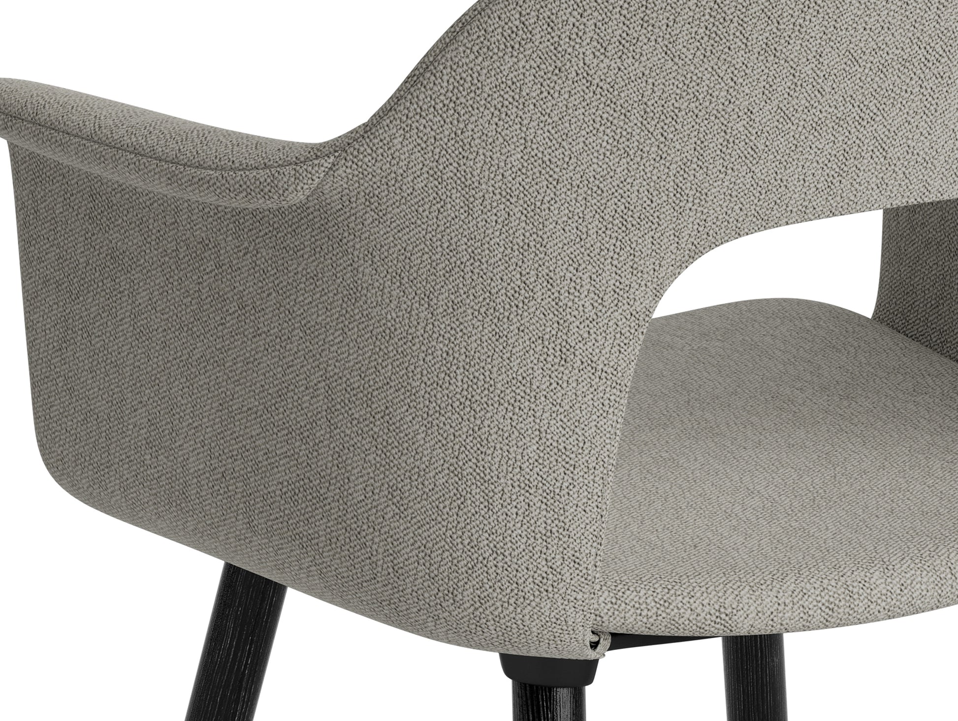 Layout Armchair 224 by HAY - Black Lacquered Oak Base / Turf Light Grey