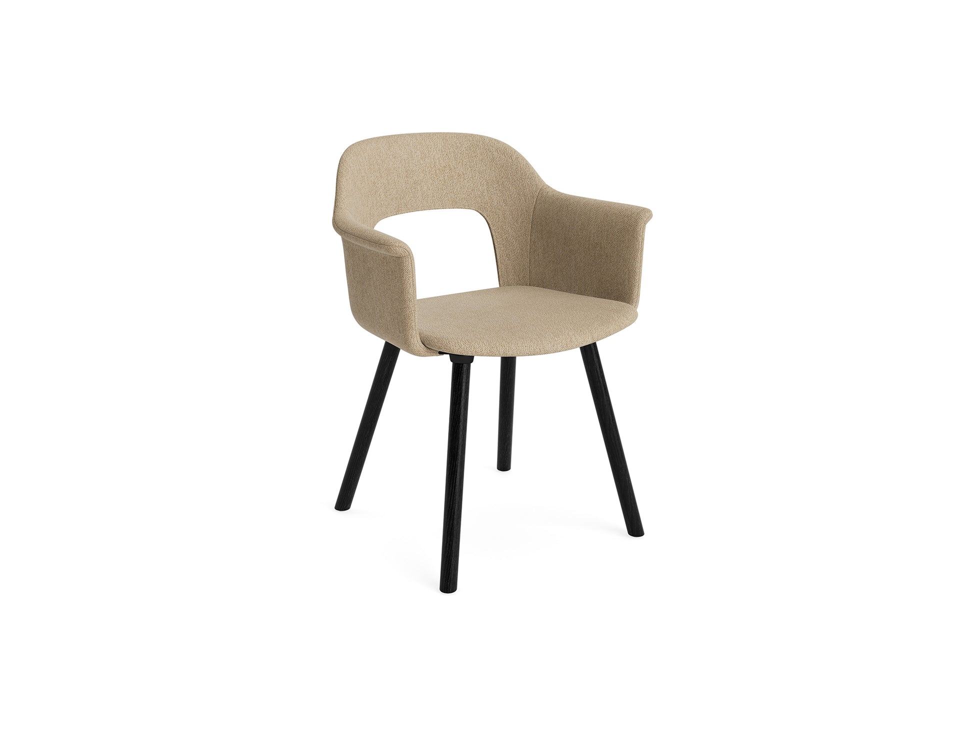 Layout Armchair 224 by HAY - Black Lacquered Oak Base / Turf Sand